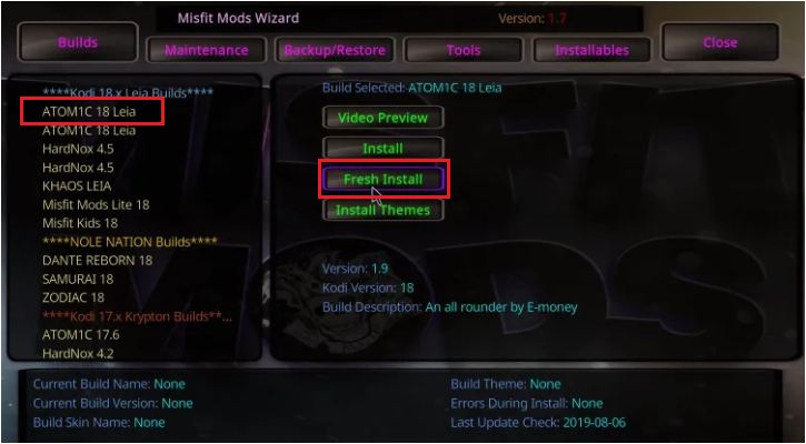 Open Misfit Mods Wizard