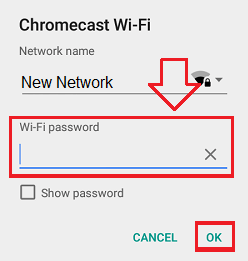 Enter Password for Chromecast