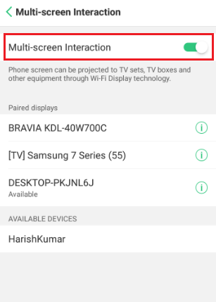 Multi-screen Interaction