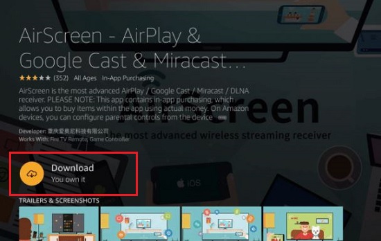 AirScreen on Fire TV