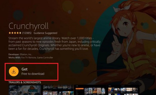 Download Crunchyroll on Firestick