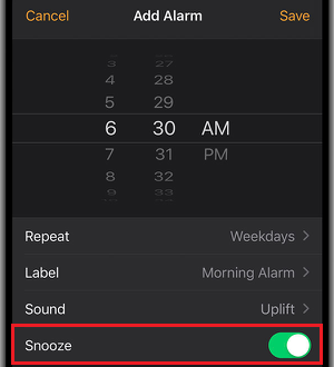 Turn Off Snooze on iPhone