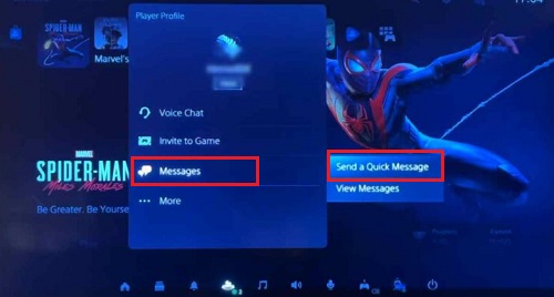 Send a message on PlayStation 5