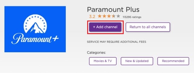 Add Paramount+ on Roku