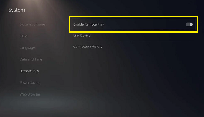 Enable Remote Play