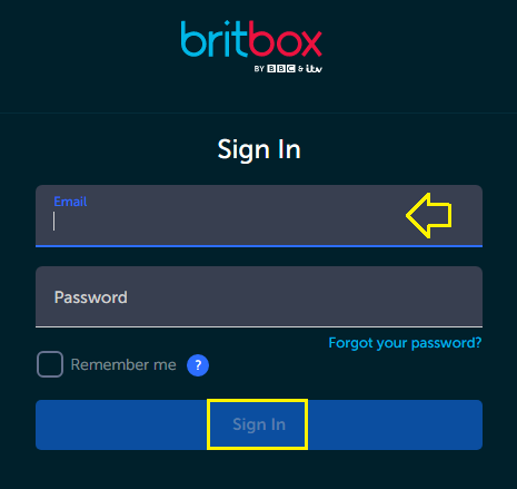 BritBox Account Login