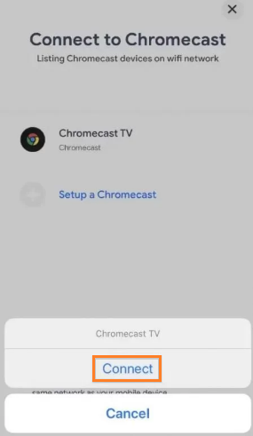 Connet Chromecast Safari from iPhone